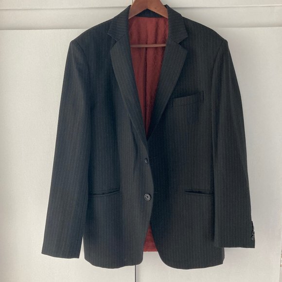 Custom-Tailored Black & White Pinstripe Men's Blazer – Bespoke Suit Jacket - Picture 7 of 13